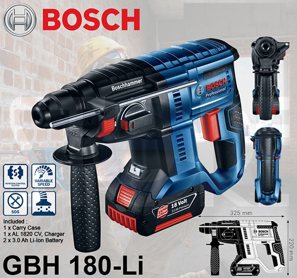 Máy khoan bê tông chạy pin Bosch GBH 180Li giá rẻ