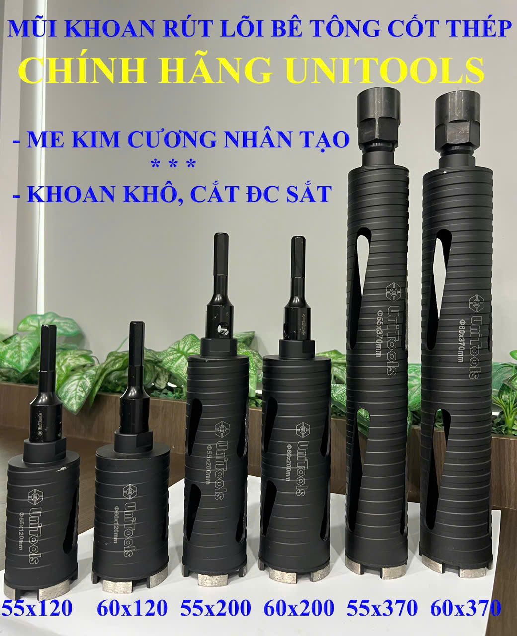 mũi khoan rút lõi bê tông cốt thép unitools