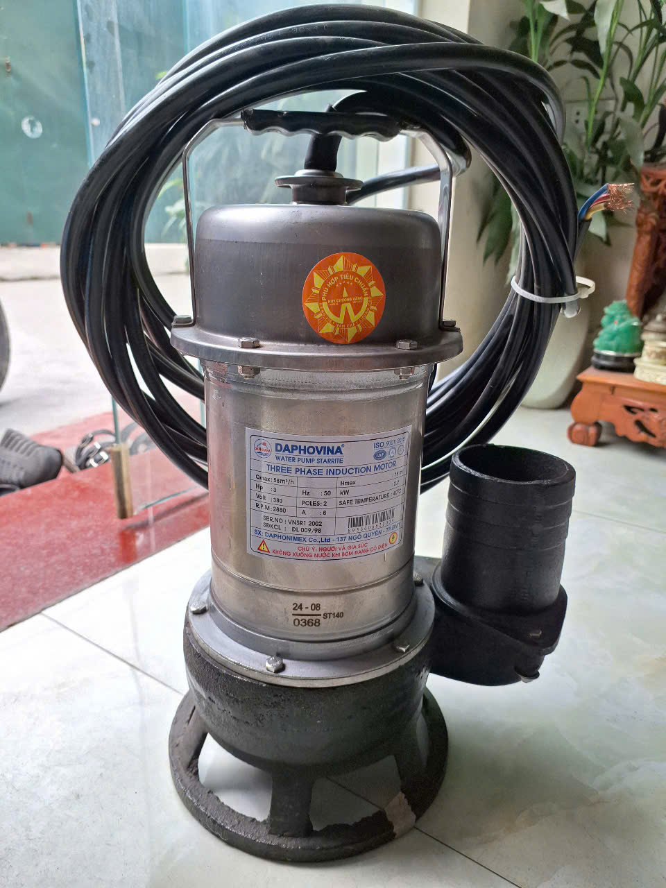 bom chim daphovina 3hp/380v áp thấp
