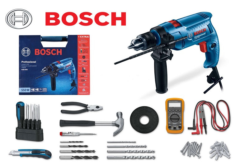 may khoan bosch GSB 550 SET 80PK
