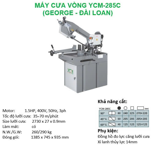 dia chi ban may cua vong cat sat YCM 285C