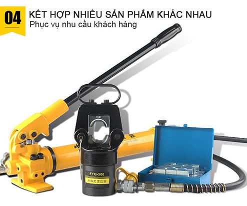 Đầu ép cos thủy lực FYQ 500 kết hợp bơm tay thủy lực