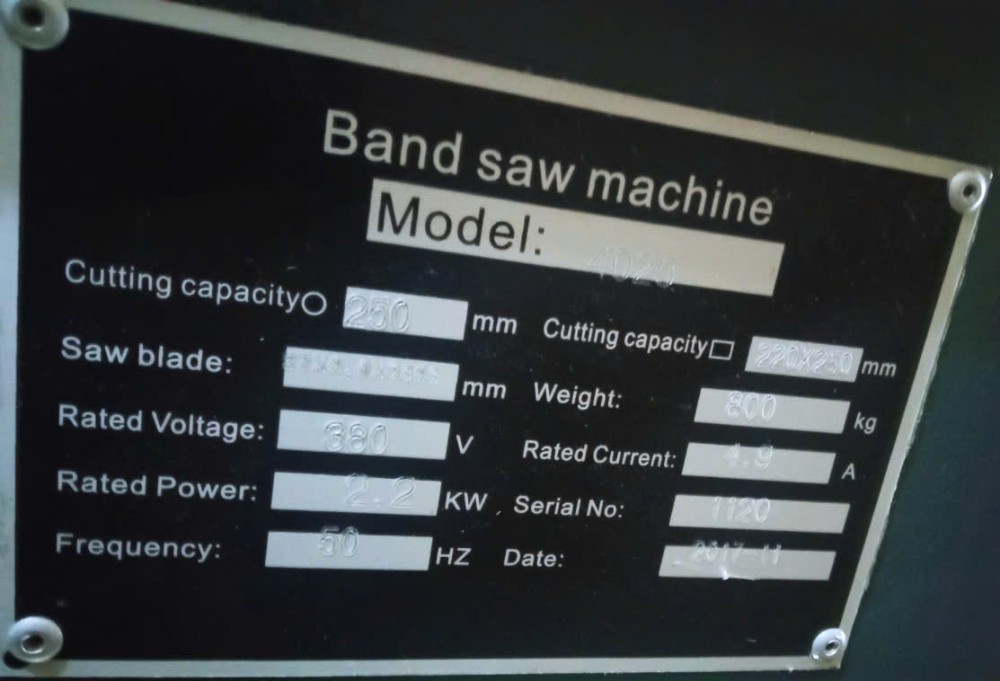 thông số kỹ thuật máy cưa vòng ngang 250mm